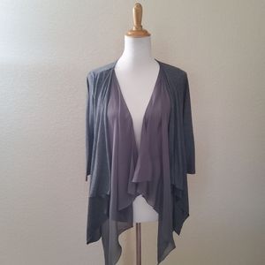 Worthington Cascade Drape Front Kimono Cardigan Open Front S